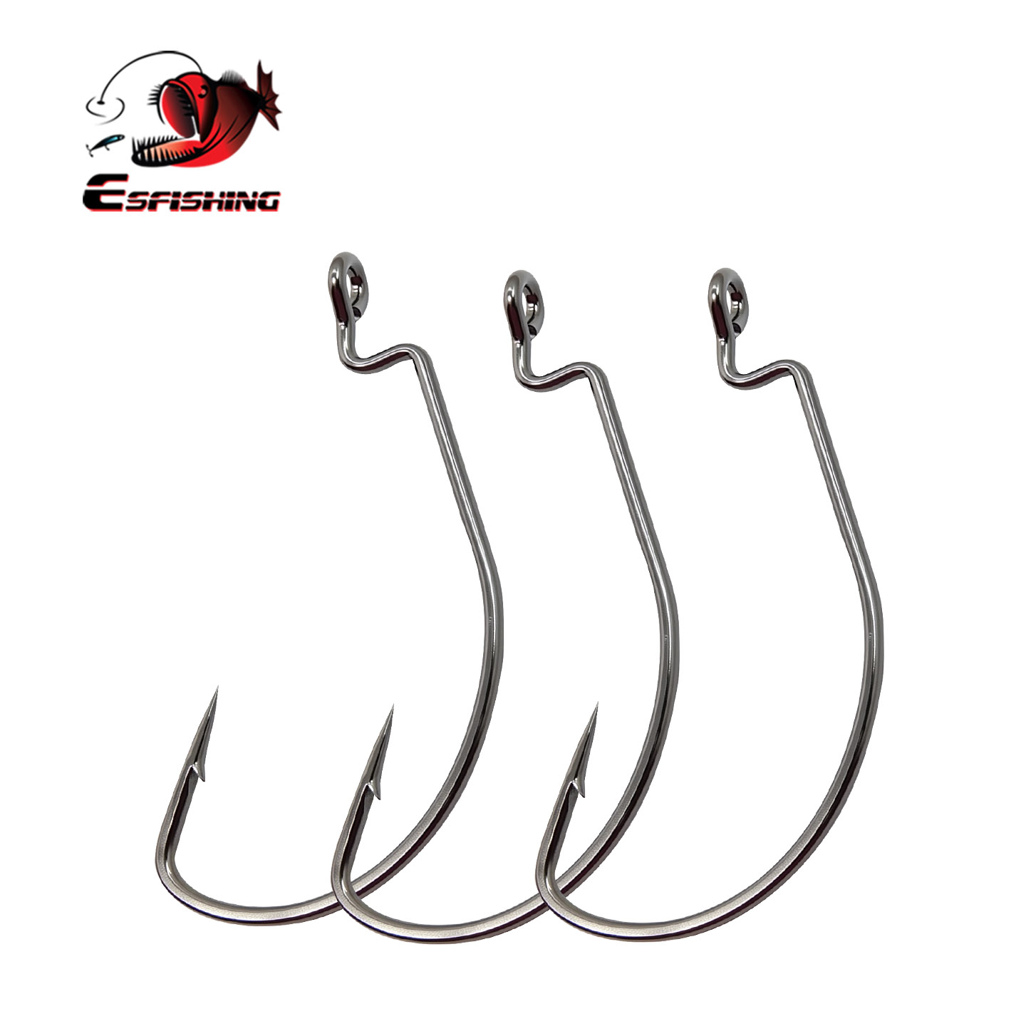 Fishing Hook Size - Haczyki Offsetowe ESFISHING ze Stali Węglowej,