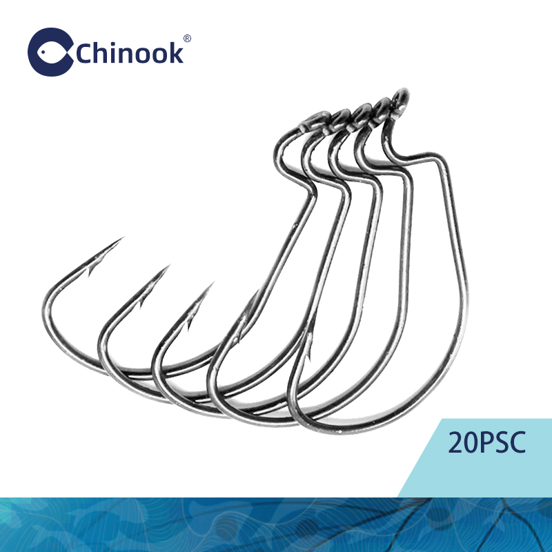 Fishing Hook Offset - Haczyki wędkarskie Chinook 20 szt. szerokie,